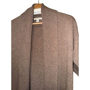 Banana Republic Womens Cardigan Sweater M Shawl Collar Knit Brwn Bronze S.Sleeve